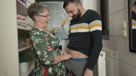 Mature mother cheating with her young friend