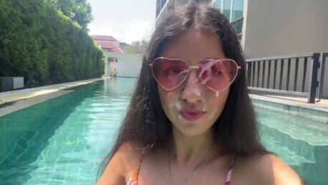 Stranger lured me with hard cock and he cum on my glasses after sex. Cumwalk