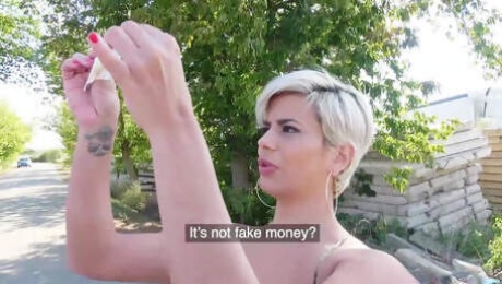 Blonde mom Amaranta Hank gives up her pussy for some euros