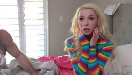 Sensual blonde teen Kenzie Reeves gets fucked like a cheap hooker